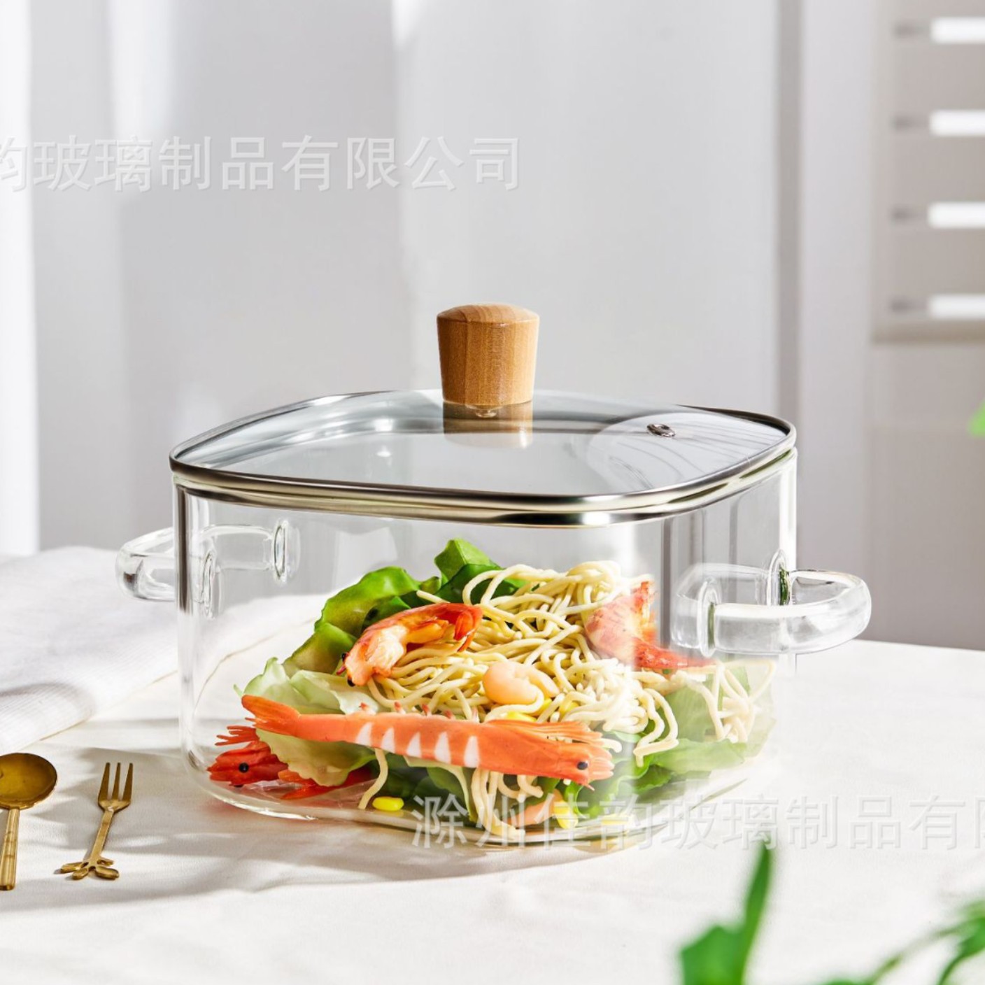 3.  5l square glass jar, clear / No specifications
