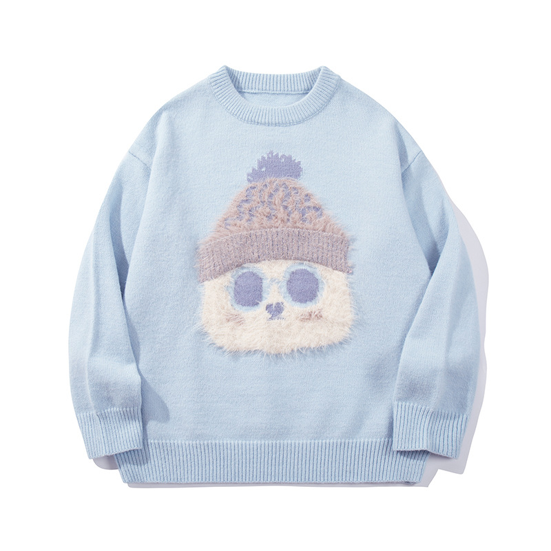 YWFG ropa de mujer americana encantadora dibujos animados 2024 Año Nuevo otoño pareja superior versátil cuello redondo manga larga jersey image 6