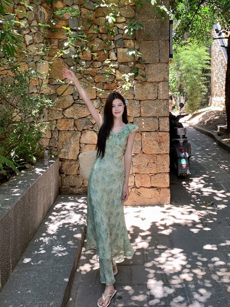Green summer dress