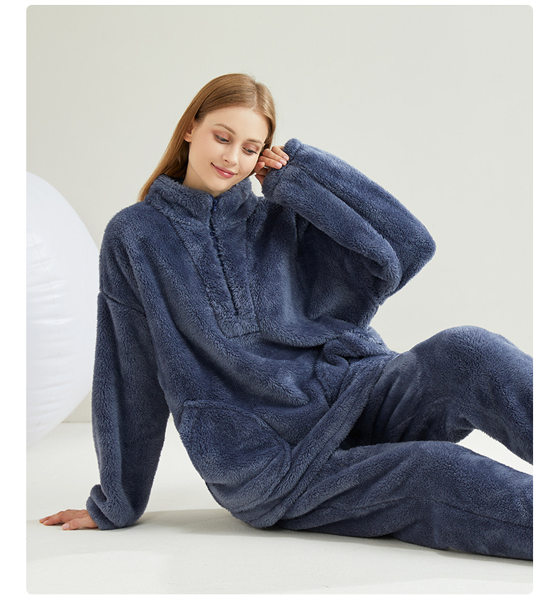 GraceChic GraceChic 2024 New Couple Coral Fleece Pajama Plus Size European And American Cross-Border Christmas Homewear Set_voghion.com