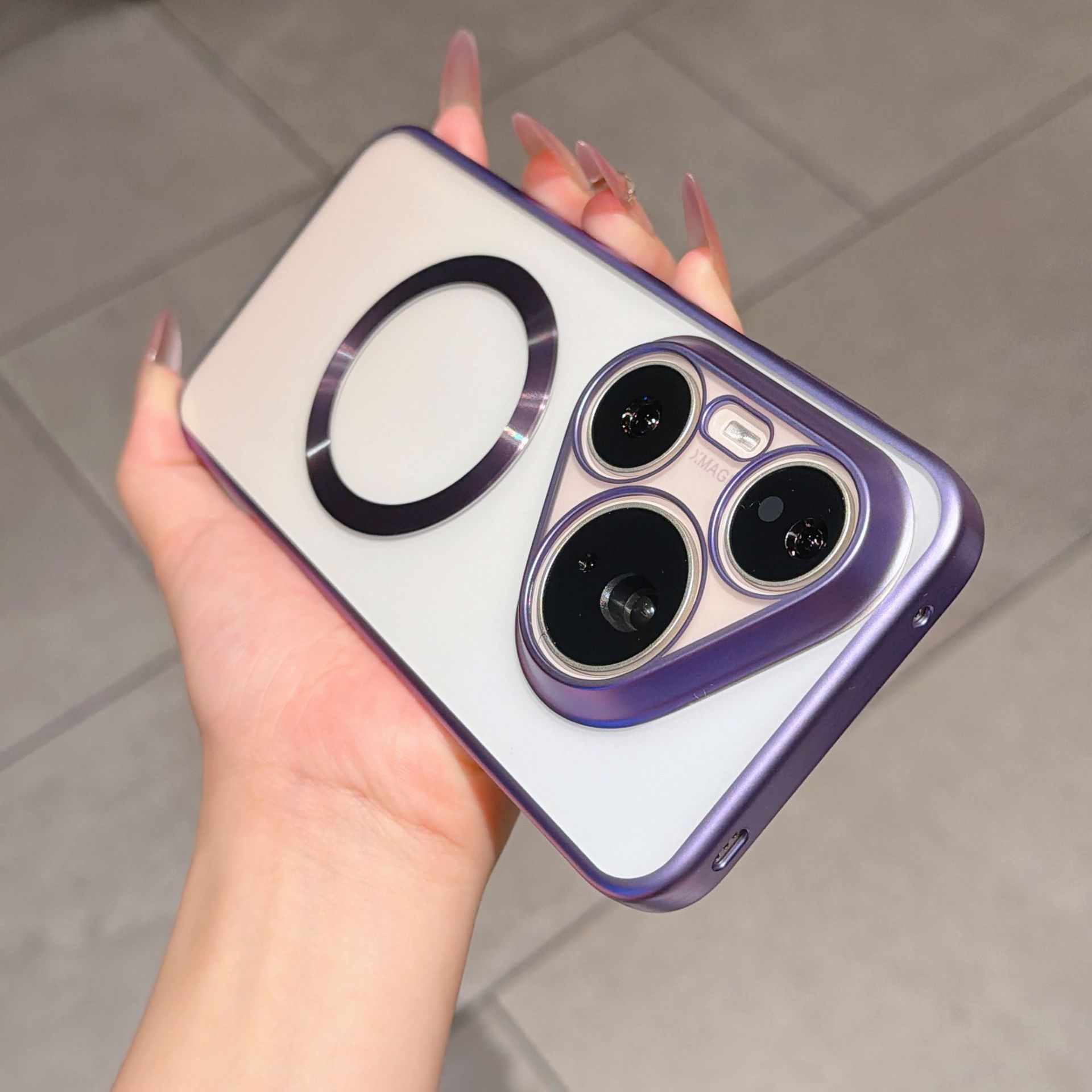 Magnético de arena fantasma de alta sensibilidad para Huawei Pura90promax caso de teléfono móvil galvanizado esmerilado escudo protector excimer