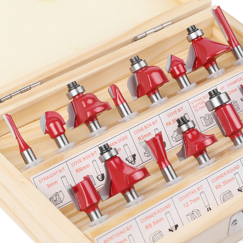 15 個セット 1/4 ハンドル 1/2 ハンドル 8 ハンドル 6 ハンドル木工フライスカッターセットトリミングマシン 12 個セット木工スロッティングフライスカッター|undefined