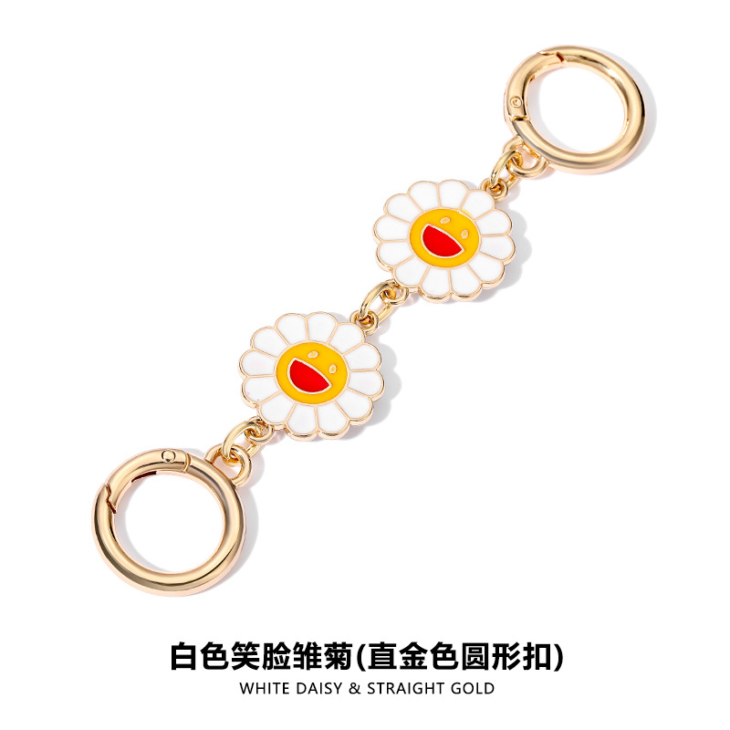 H-156 화이트 스마일 데이지 스트레이트 골드 스프링 코일 체인 14CM