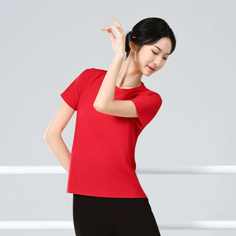 Ropa de entrenamiento deportivo transpirable de secado rápido cuello redondo Camiseta manga corta superior casual suelta entrenamiento ropa de yoga imprimible LOGO