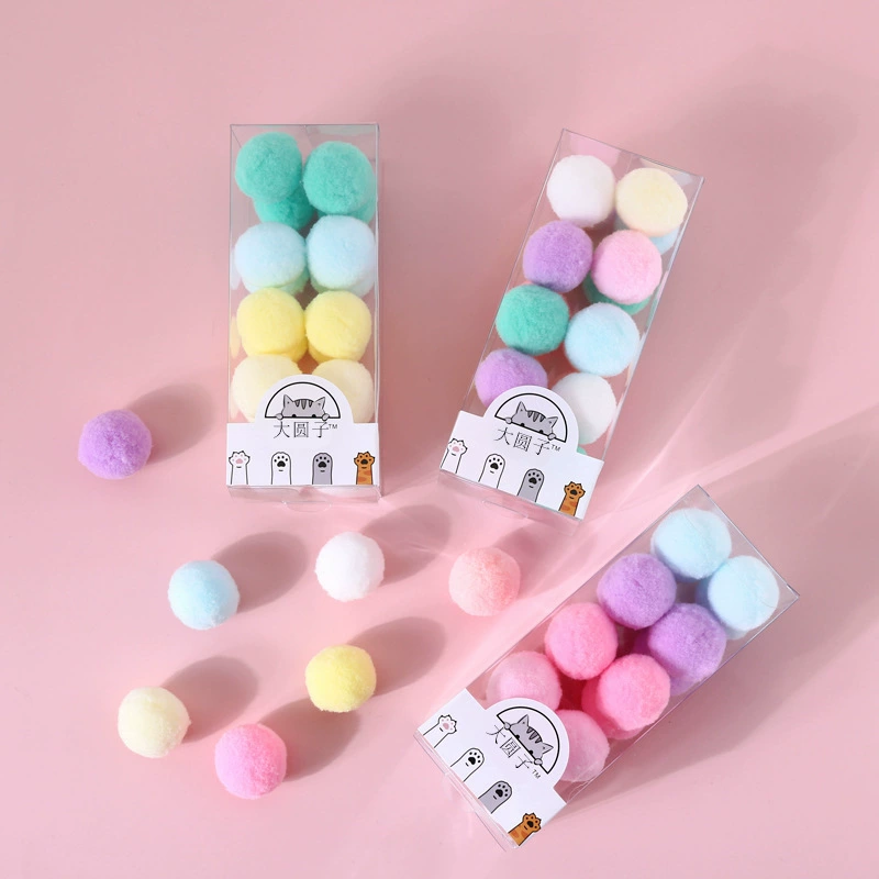 Игрушка для домашних животных мяч кошка собака немая игрушка полиэстер эластичный мяч Макарон цвет самостоятельно Привет Интерактивная Подарочная коробка поставки