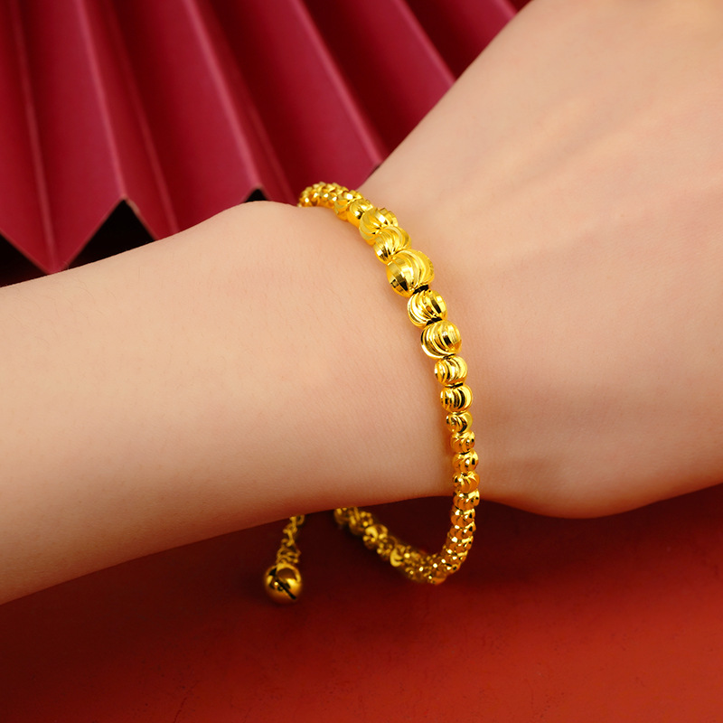 Pulsera de cuentas flash de moda retro para mujer transmisión en vivo en línea celebridad arena pulsera de oro transfronteriza venta caliente fuente de fábrica al por mayor