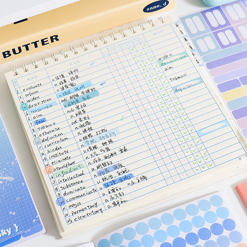 Brillante etiqueta y papel pegatinas de estilo de Benins pegatinas de estudiantes de cuentas de mano diario índice pegatinas diy pegatinas de etiqueta de fondo