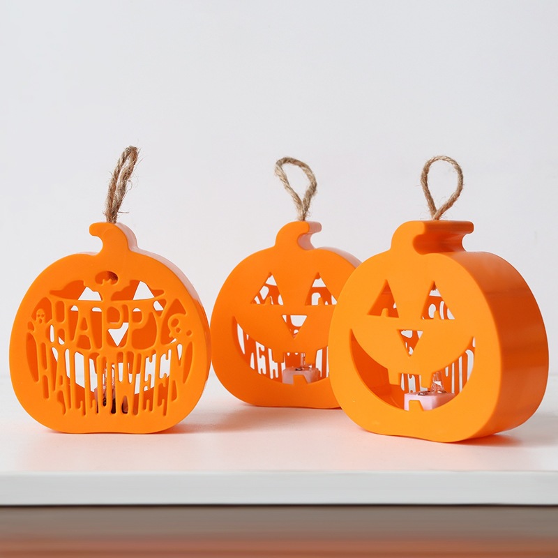 Halloween lámpara de calabaza portátil lámpara de calabaza LED lámpara de vela colorida araña sitio de decoración accesorios lámpara de noche