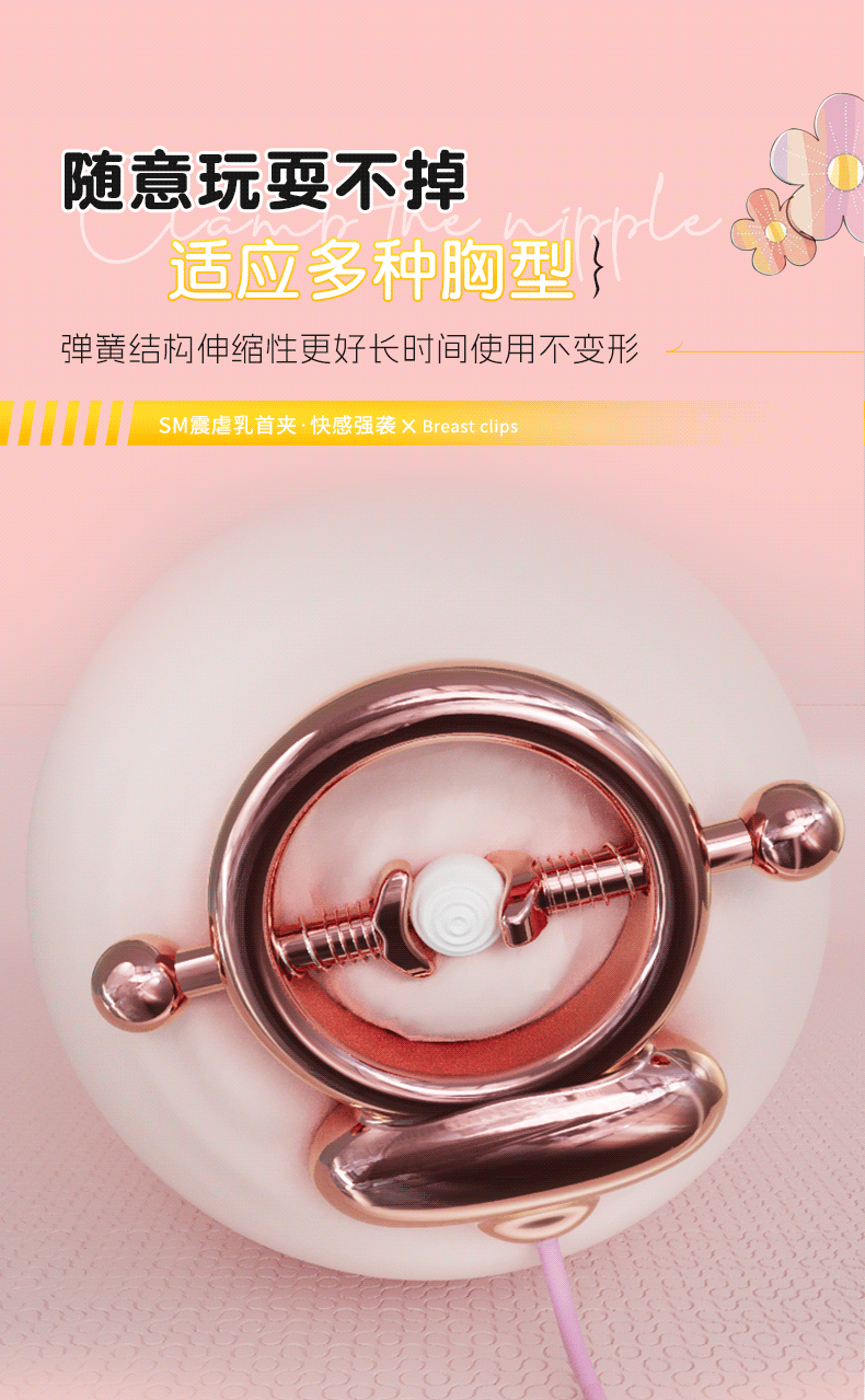 Vibrating Nipple Clamps with Remote Control, USB Rechargeable SM Couple Toy — detail image 22
