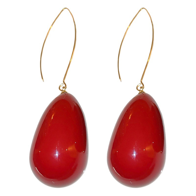 Pendientes de gancho con perlas de imitación en forma de gota de agua, estilo retro simple, moda francesa, versátiles, elegantes, de alta gama para mujer.