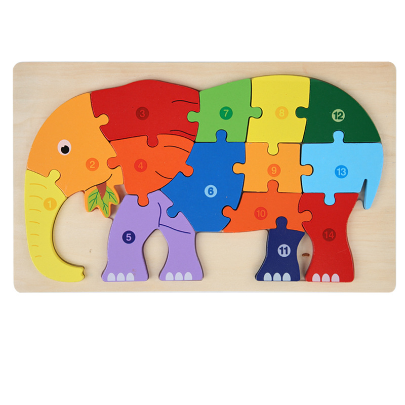Juguetes de puzzle de madera de hebilla para niños pequeños Juguetes de bloque de bloques de construcción de bebés Juguetes de puzzle cognitivo de forma emparejada