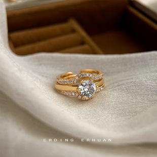 һ��ɴ��ʯ��ָ��14K���Ӻ�ɫ�_�ڿ��{���׽�ָ�h ʳָ��
