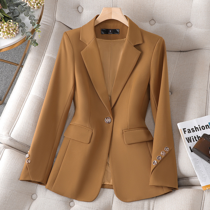 Suit Jacket Women's Autumn 2023 new high-grade small casual slim black small suit top spring and autumn