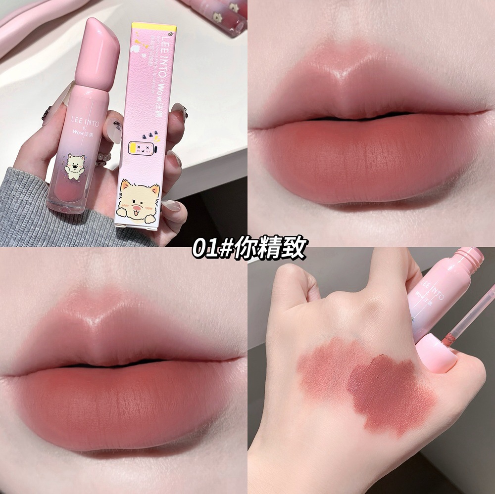 LEEINTO Wang Couple Limited Soft Mist Matte Lip Glaze Velvet Mist Face No Touch Soft