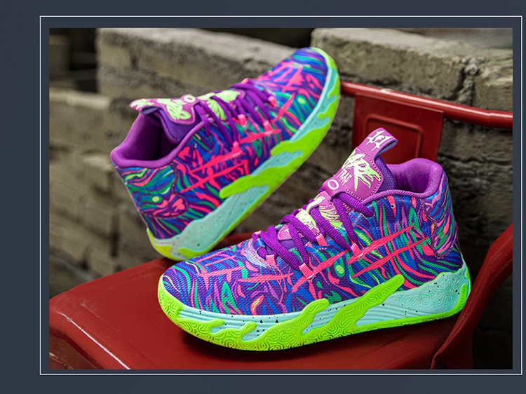 Three-ball Three-generation Bauer Basketball Shoes for Men and Women Anti-slip and Wear-resistant High-top Concrete Combat Cushioning Sports Shoes_voghion.com