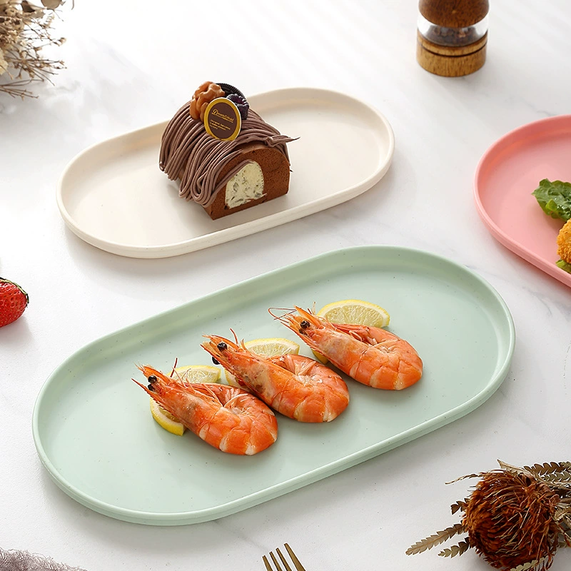 Cross-border Ins style tray oval simple snacks and snacks plastic meal tray home jewelry storage tray wholesale