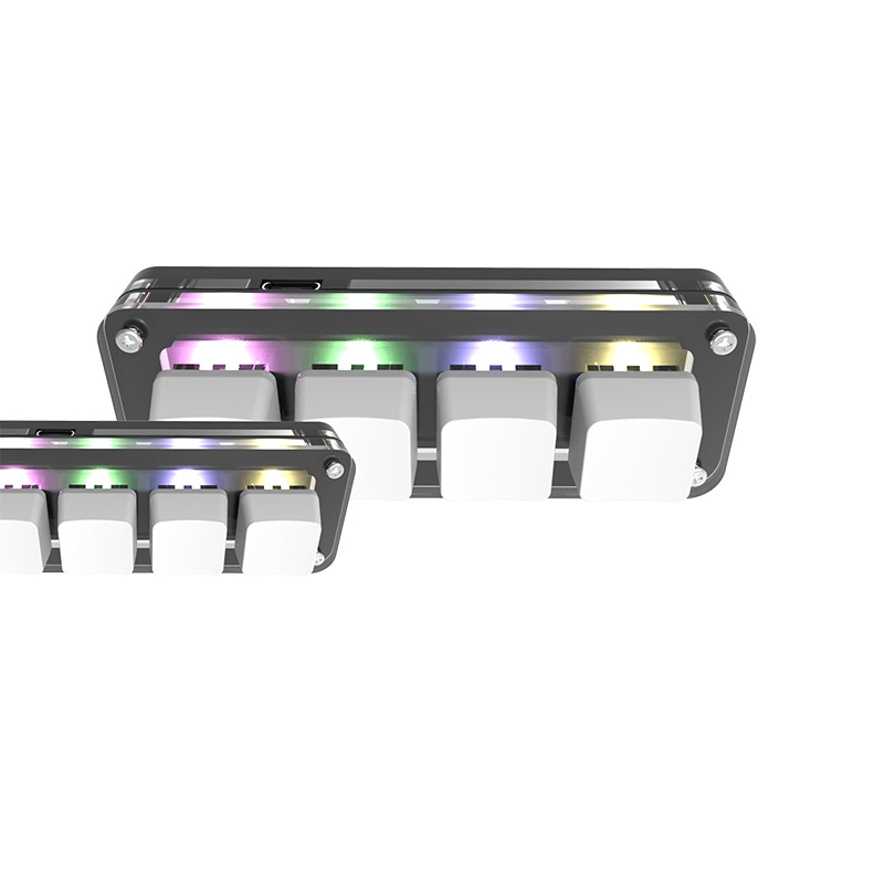 4-Key Teclado mecánico personalizado RGB luz Plug-and-play ordenador USB teclado personalizado juego de enchufe caliente