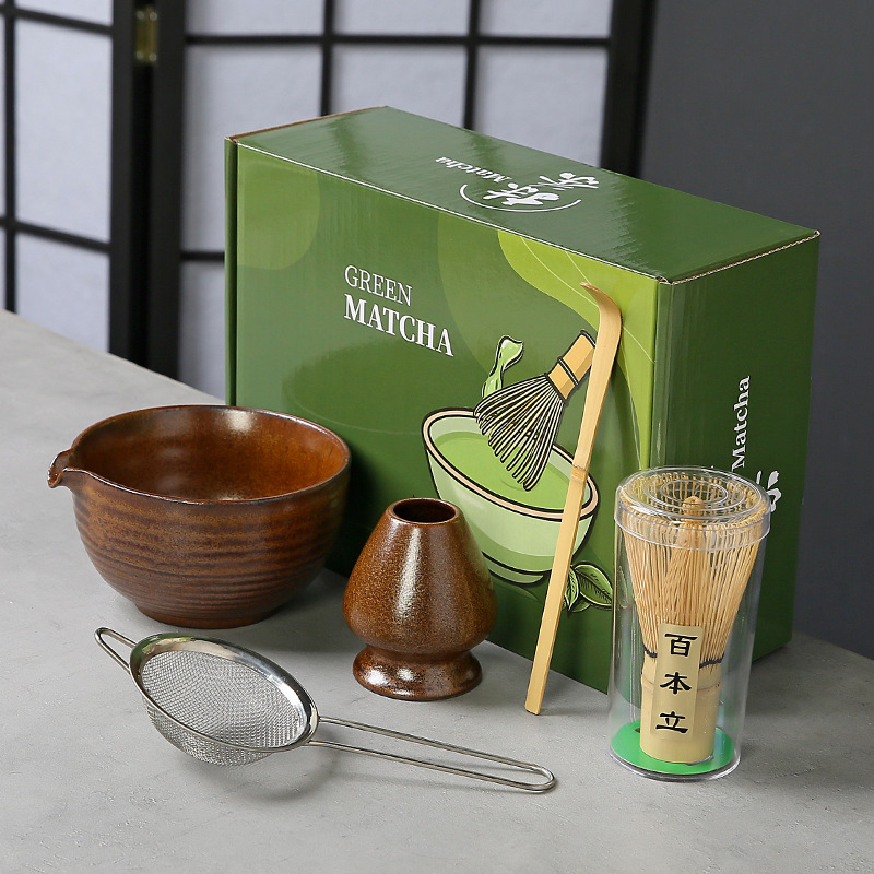 陶瓷抹茶套装点茶工具跨境抹茶碗茶筅套装日式打茶盏抹茶粉搅拌器|undefined