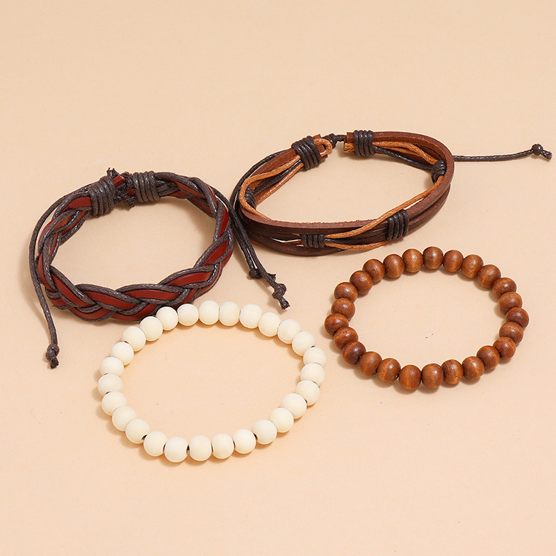 Simple Woven Leather Bracelet display picture 3