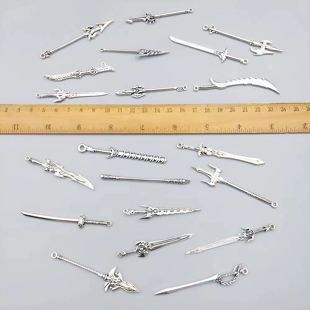 Metal sword, pendant, accessory with accessories, DIY