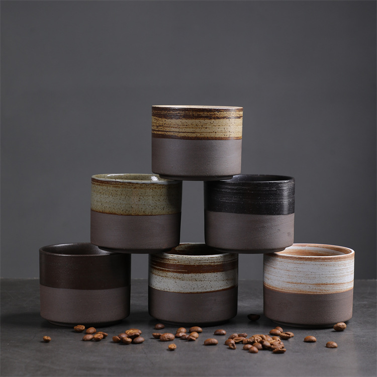 Vintage Minimalist Ceramic Espresso Cup Set For Afternoon Tea_voghion.com
