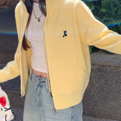 针织开衫2025新款毛衣外套秋季女装初秋韩系小个子穿搭连帽上衣女