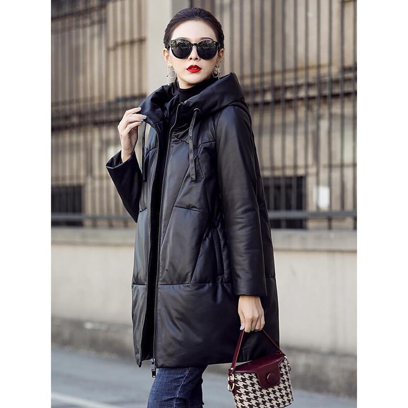 Haining Leather Down Jacket Women's Fleece-Lined Thickened Season New Leather Down Jacket Women's Mid-Long Sheepskin Coat Haining Leather Down Jacket Women's Fleece-Lined Thickened Season New Leather Down Jacket Women's Mid-Long Sheepskin Coat