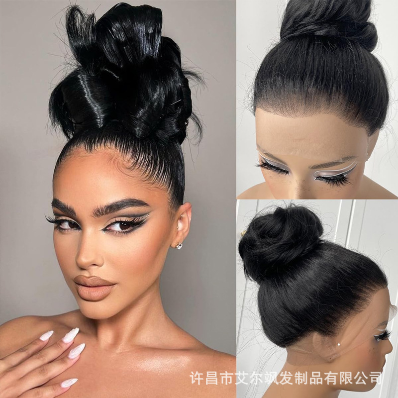 European and American wig 360lace hair piece front lace wig real hair 360lace closure in stock Xuchang wig