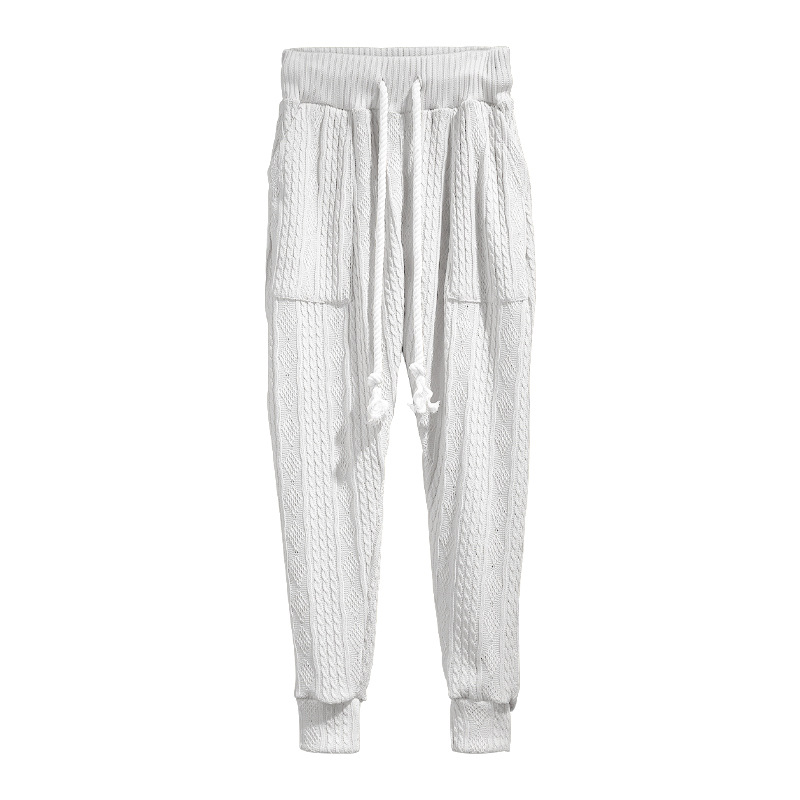 Men's Jacquard Jogger Pants, Casual Trousers With Drawstring_voghion.com