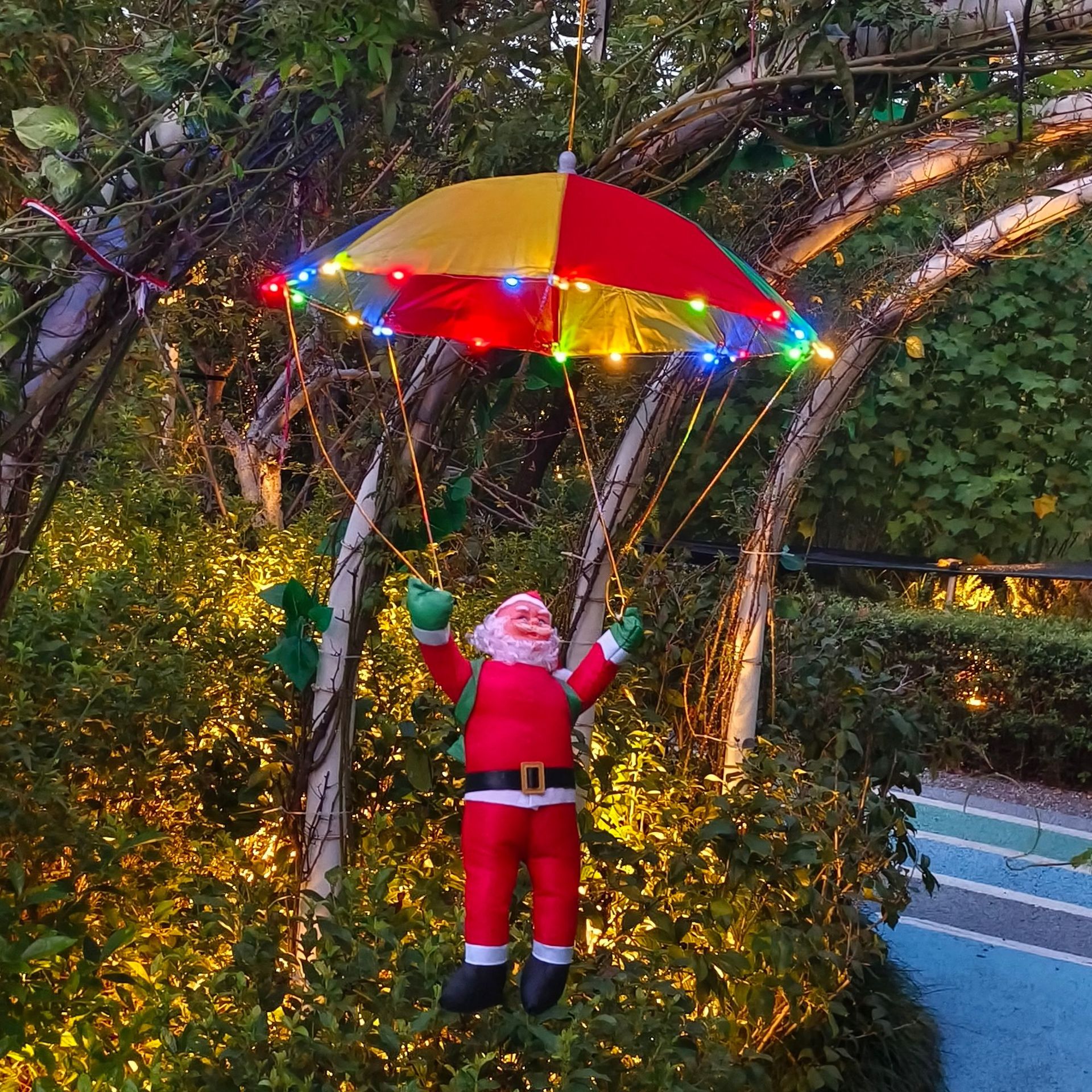 Transfronterizos LED paracaídas decoración paracaídas paracaídas paracaídas luminosas para Santa Claus suministros navideños