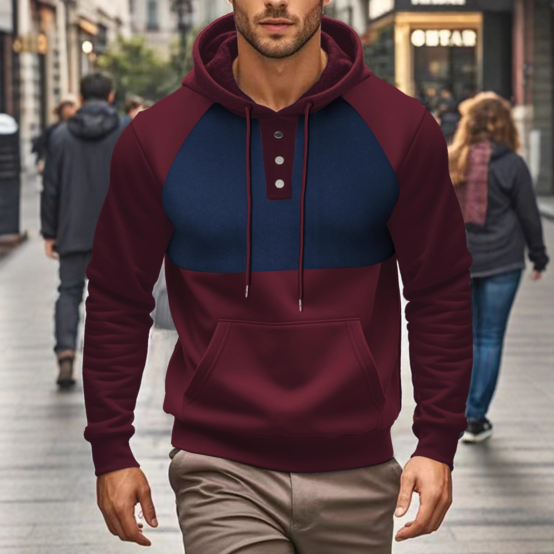 Nuevo transfronterizo Amazon TEMUXIYIN Europa y América marca de moda masculina fabricante transfronterizo deportivo ocio nuevo sudadera con capuz