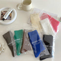 2022mumuwood襪子女秋冬新款破洞襪 乞丐襪子棉質純色堆堆襪女