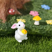 Микро Пейзаж украшения милые животные мультфильм гриб маленький белый кролик садоводство растение аксессуары из смолы