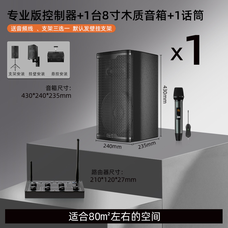 Altavoces de pared, bar de bajo pesado, gimnasio, sala de baile, sala de conferencias, audio inalámbrico, conjunto comercial para tiendas