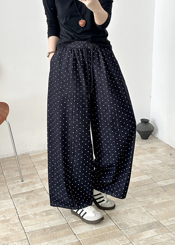 Polka Dot Patchwork Jeans 2026 Autumn New Style Elastic Waist Loose Harem Pants Casual Pants for Women 2771 Polka Dot Patchwork Jeans 2026 Autumn New Style Elastic Waist Loose Harem Pants Casual Pants for Women 2771