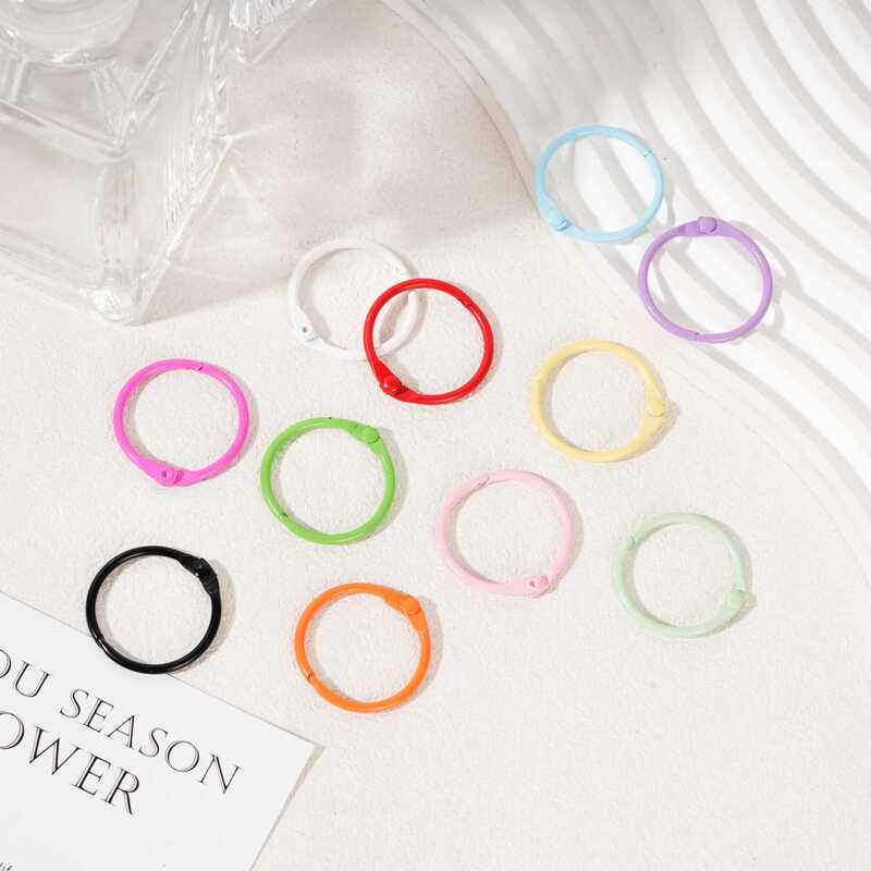 30mm Metal Painted Colorful Rings DIY Bag Keychain Open Ring Pendant Accessories 30mm Metal Painted Colorful Rings DIY Bag Keychain Open Ring Pendant Accessories