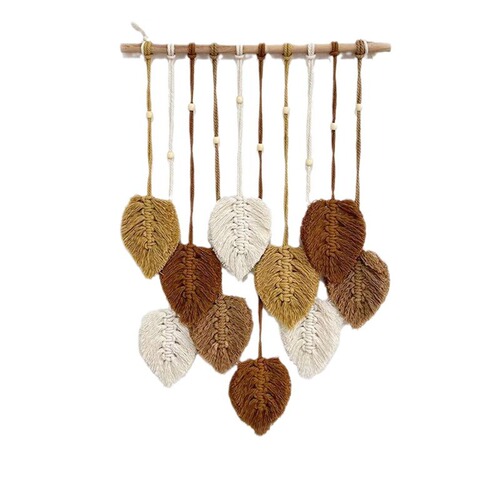 New Creative Hand-woven Cotton Rope Leaf Tapestry Bohemian Style Home Wall Decor Room Hanging