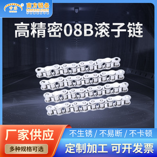 08B供应304滚子链工业不锈钢链条精密单排双排短节距滚子输链板-阿里巴巴