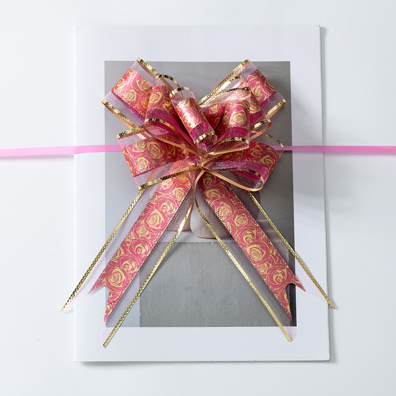 Mano de flores de cinta de colores regalos de boda embalaje de artículos de boda decoración de regalos de Navidad floral sala de estar escaleras
