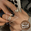 Retro fashionable ring, silver 925 sample, on index finger