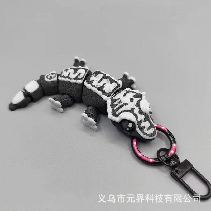 3D打印跨境新款睫角守宫冠毛壁虎关节可动玩具模型钥匙扣万圣节|undefined