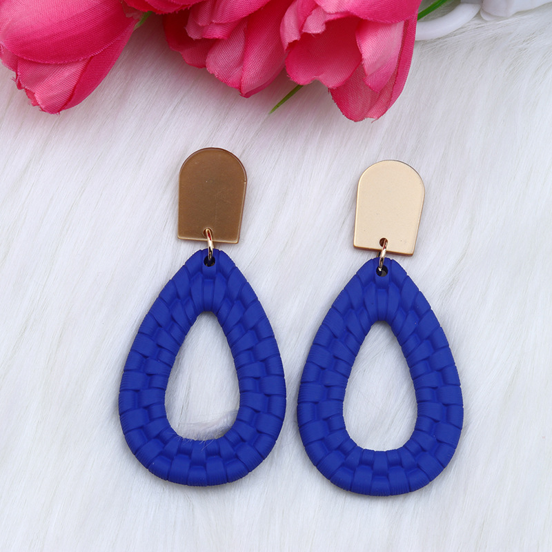 1 Pair Quantity Daily Occasion 1 Pair Simple Style Classic Style Water Droplets Spray Paint Hollow Out Arylic Drop Earrings