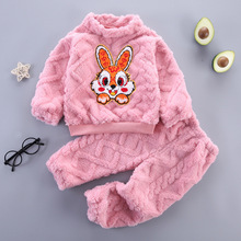 女童睡衣加厚款儿童秋冬宝宝法兰绒公主家居服冬季小童珊蝴绒套装