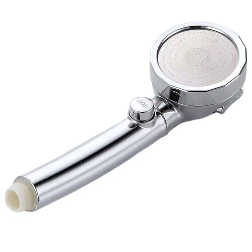 Three-speed adjustment, one-button water stop switch, Japanese supercharged shower head, removable and washable water-saving bathroom shower head