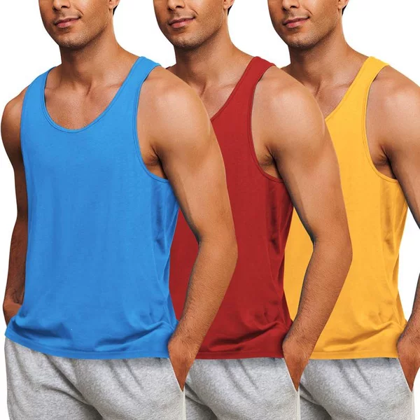 C 95350 Solid Color Tank Top for Men Solid Color Sports Vest