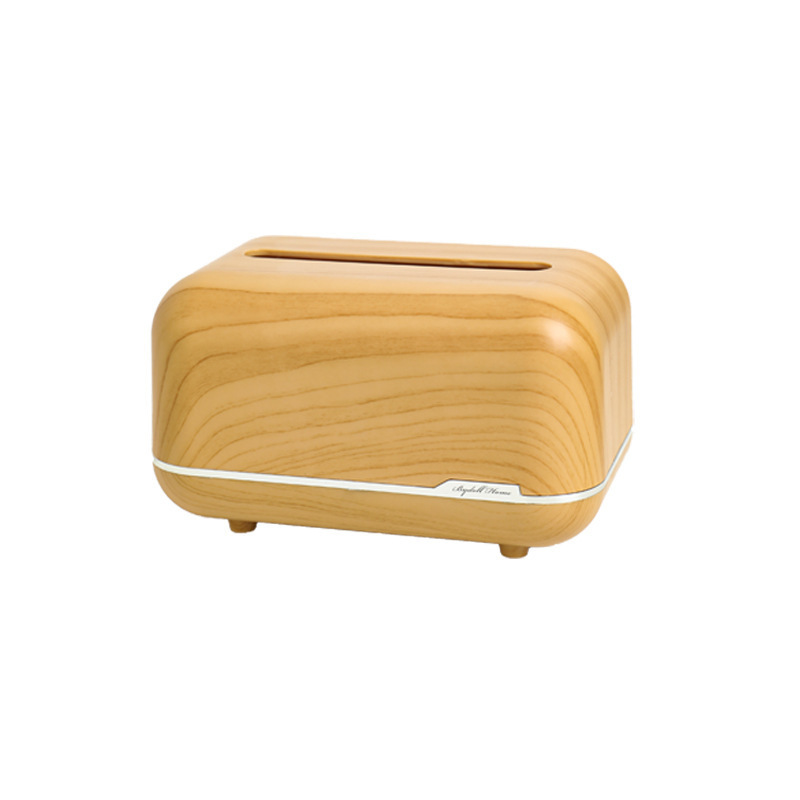 Caja de dibujo Caja de papel de servilleta para el hogar de escritorio de alto valor de alta calidad Caja de pañuelos de almacenamiento de sala de estar de color de madera de imitación creativa