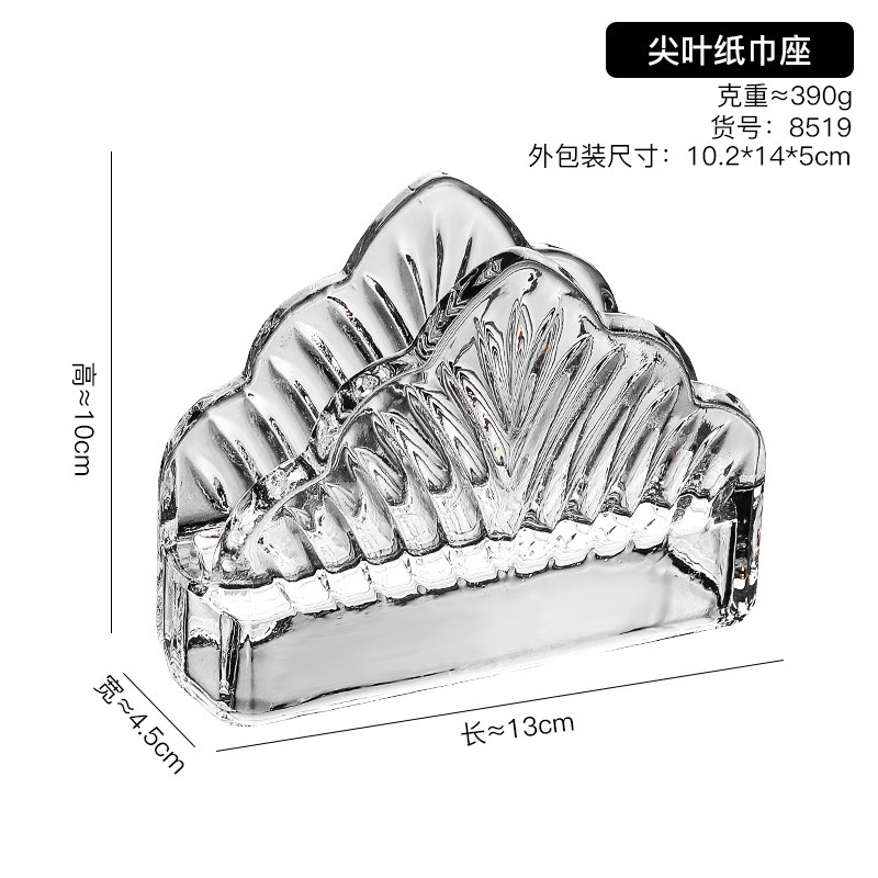 国境を越えたヨーロッパ式水晶ガラスティッシュクリップ名刺クリップクリップシンプルな現代ホテルカフェレストランの置物|undefined