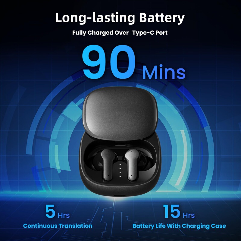 M3 Cross-Border Tk Smart Real-Time Translation Wireless Bluetooth Headset with High-Definition Sound Quality and Long Battery Life