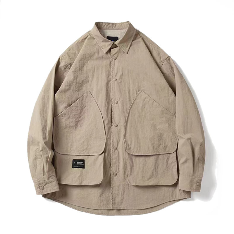 Youth Spring and Autumn Trendy Workwear Waterproof Multi-Pocket Retro Functional Long-Sleeve Shirt Jacket Men's Shirt Jacket Couple Style Youth Spring and Autumn Trendy Workwear Waterproof Multi-Pocket Retro Functional Long-Sleeve Shirt Jacket Men's Shirt Jacket Couple Style