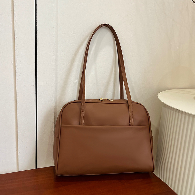 Bolsa de hombro de gran capacidad coreana para mujeres otoño 2024 nuevo bolso de brazo retro minimalista bolso de gran capacidad